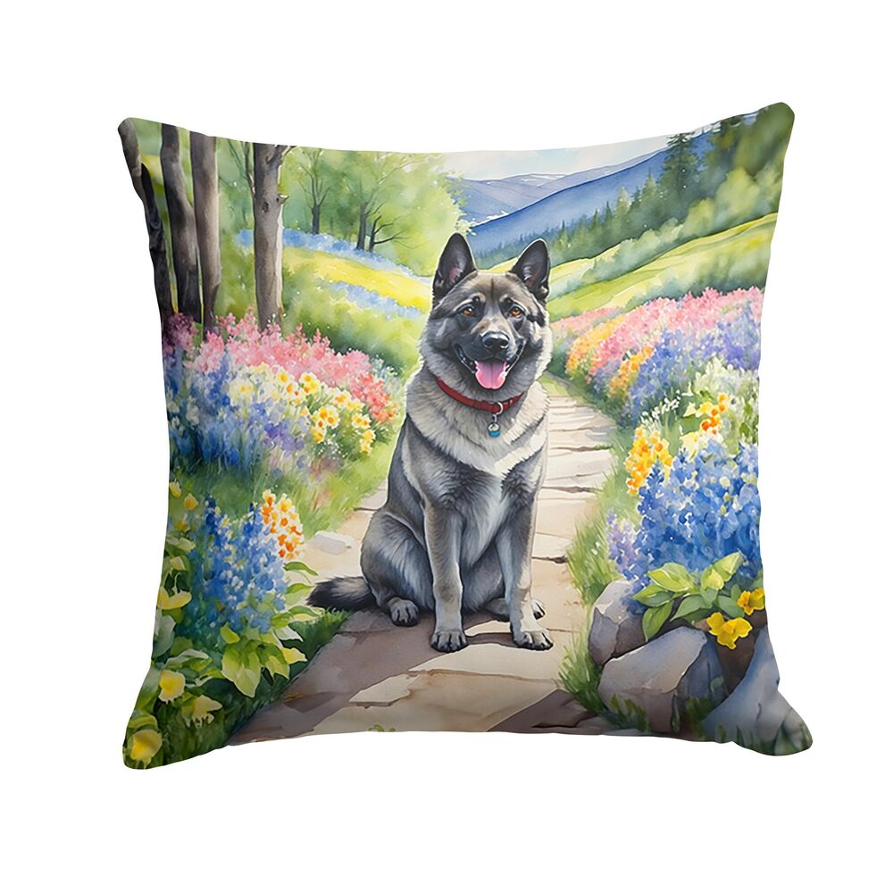 8604 Spring Path Throw Pillow, 18Hx18W, Norwegian Elkhound 6679